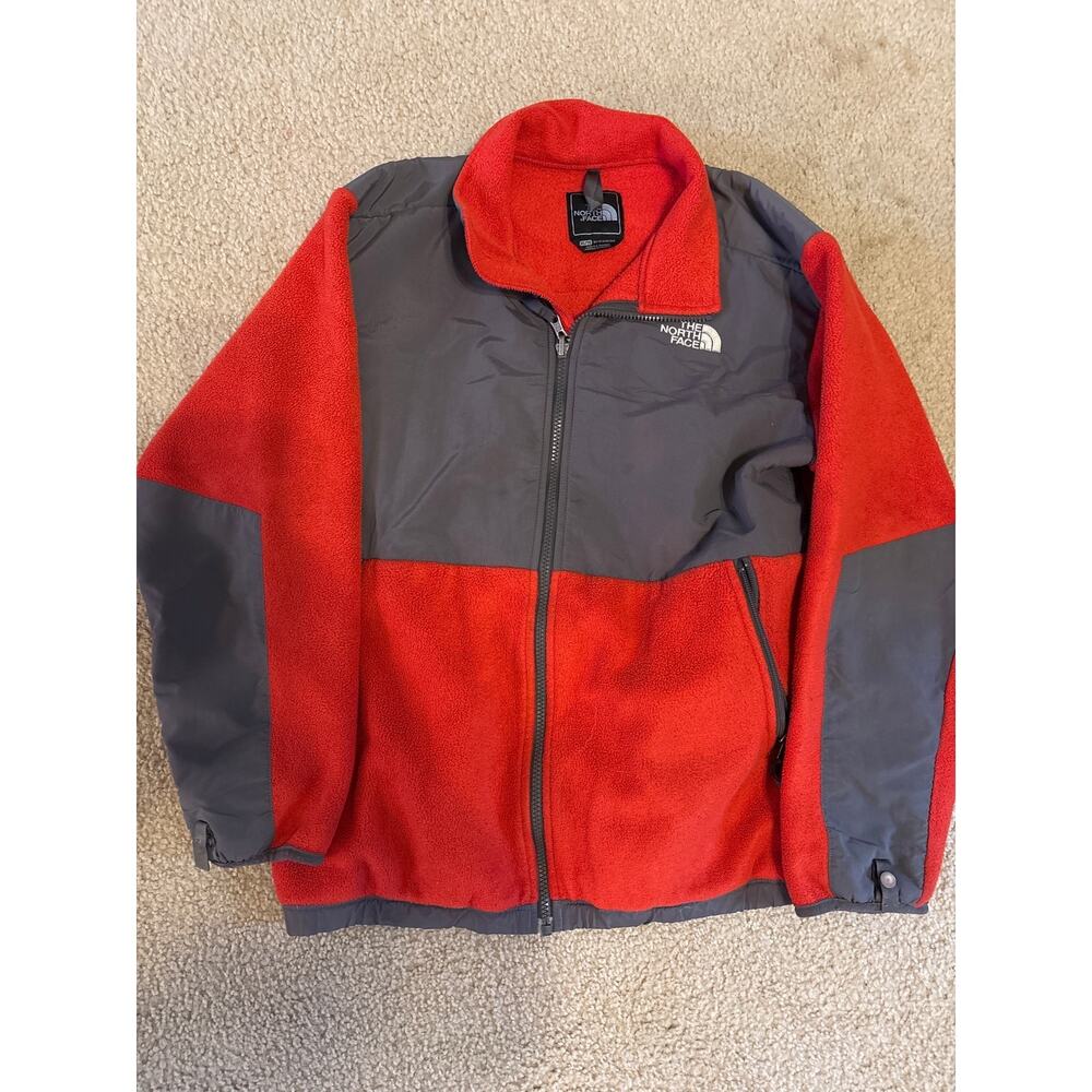 Youth North Face Fleece Boys XL Red/Gray